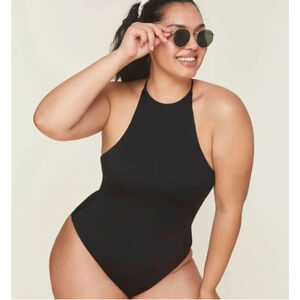 Andie - The Asbury High Neck One Piece Swimsuit - Black - Size M - NWT